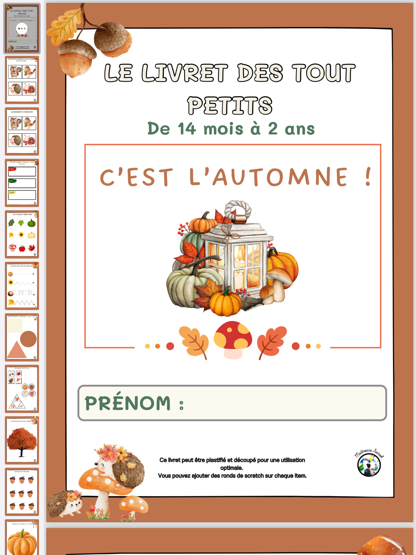 Livret PDF - Automne - de 14 mois à 2 ans