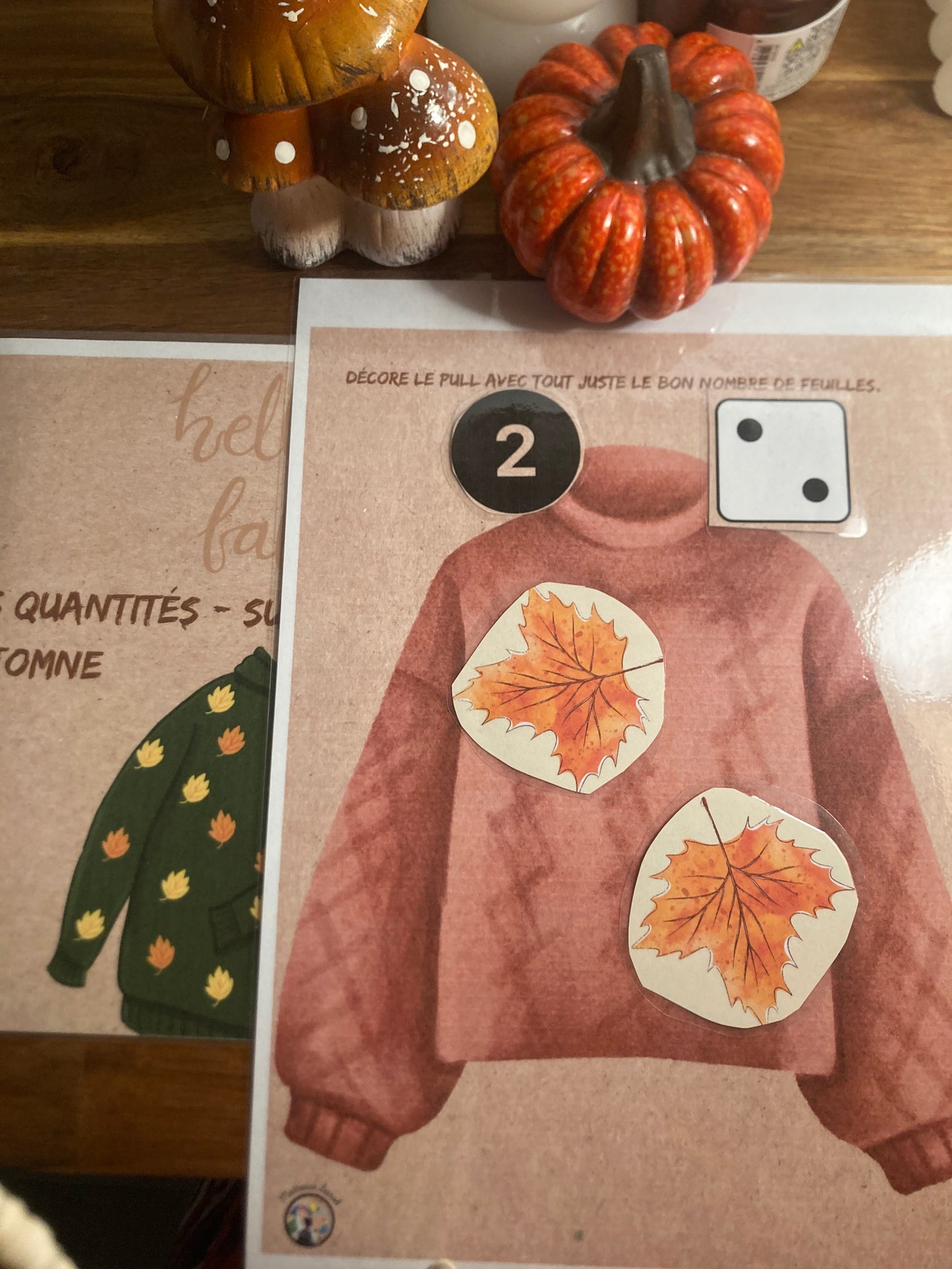 Notre atelier PHYSIQUE - Dénombrer sur le thème de l’automne