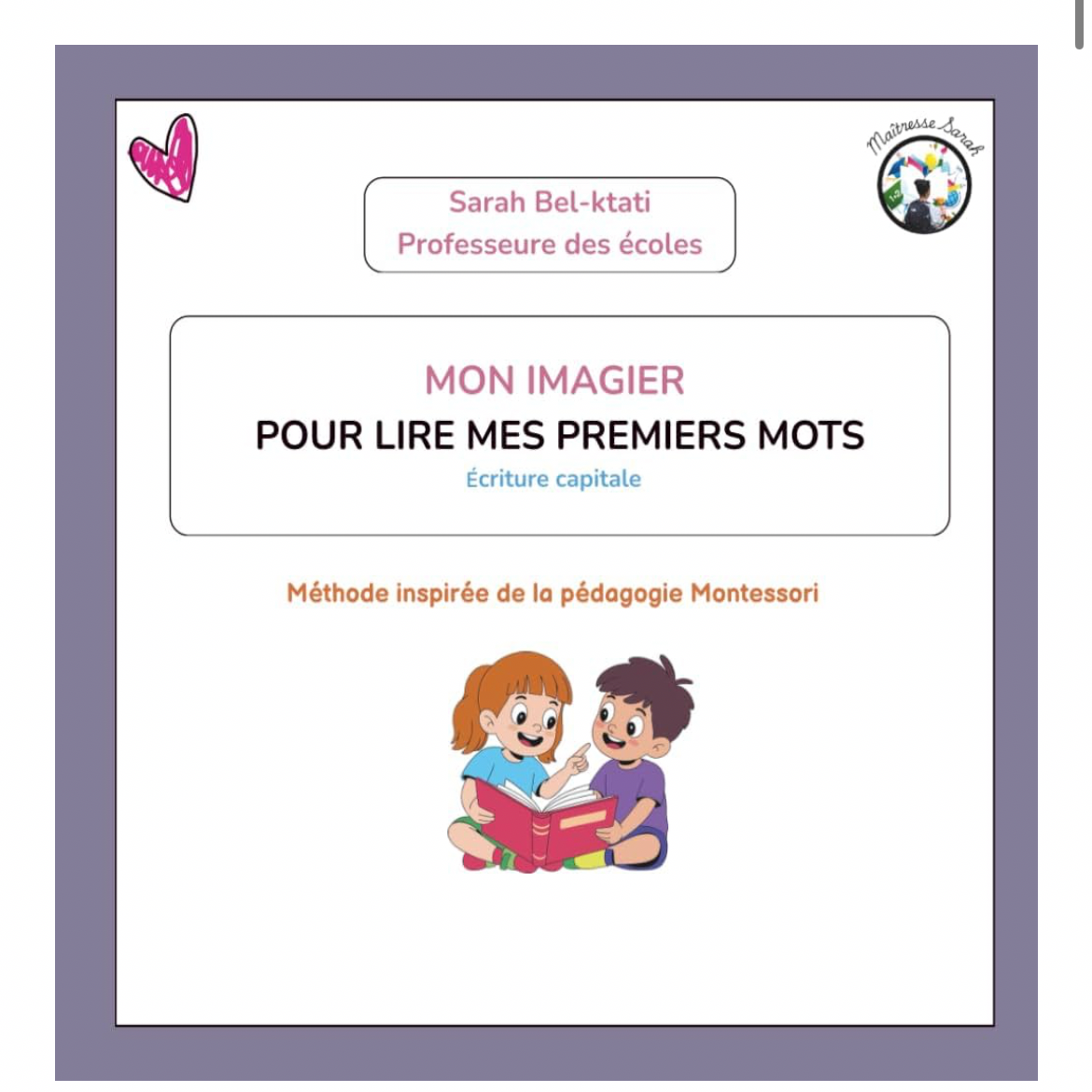 Mon imagier - pour lire mes premiers mots - Écriture capitale