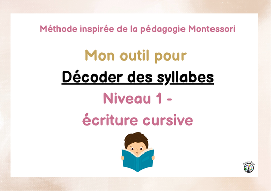 Livret syllabes à manipuler – Ecriture cursive – Dès 3 ans - FORMAT PDF